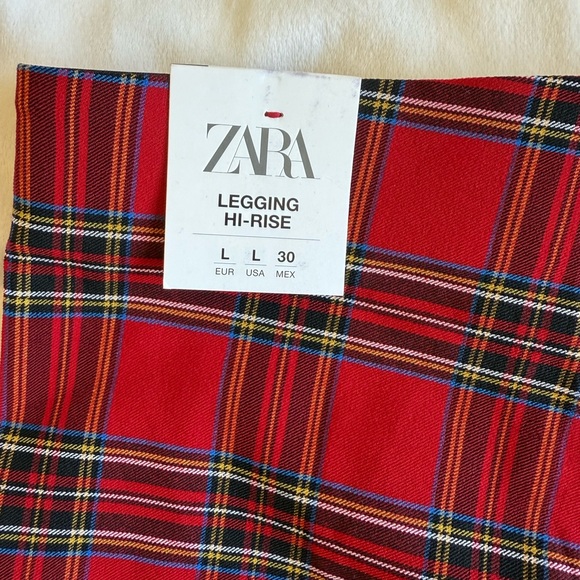 Zara Women’s Tartan Red Pull On Trousers - Picture 5 of 5